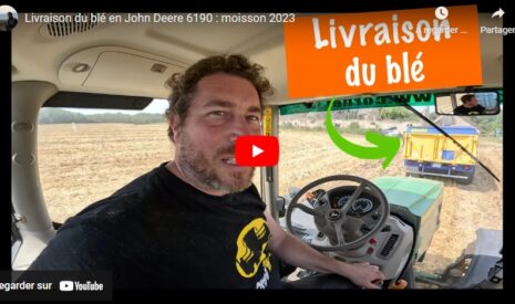 Livraison du blé en John Deere 6190 : moisson 2023