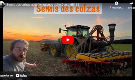Semis des colzas avec le John Deere 6R185