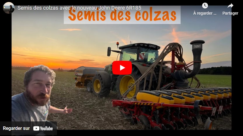 Semis des colzas avec le John Deere 6R185