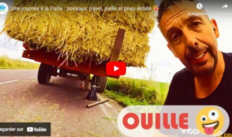 Une journée à la paille : poireaux, navet, paille et pneu éclaté 