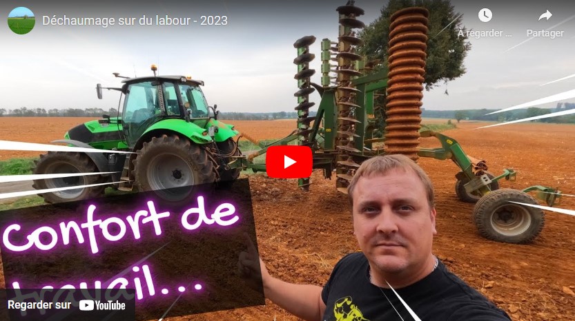 Déchaumage des parcelles avant de semer