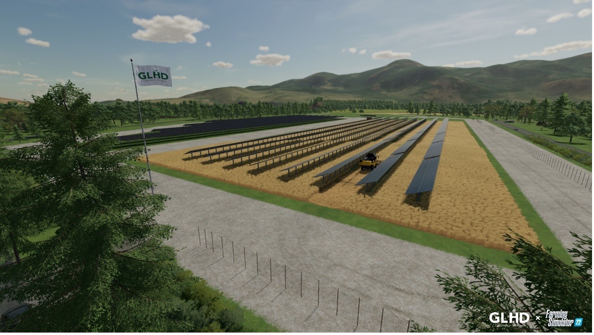 Le modèle agrivoltaïque GLHD arrive dans Farming Simulator