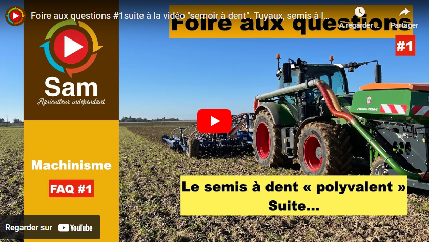 Foire aux questions #1suite à la vidéo « semoir à dent ». Tuyaux, semis à la volée, point 0, prix….