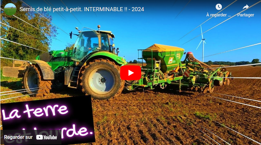 Semis de blé petit-à-petit. INTERMINABLE !! – 2024