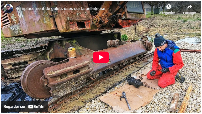 Remplacement de galets usés sur la pelleteuse