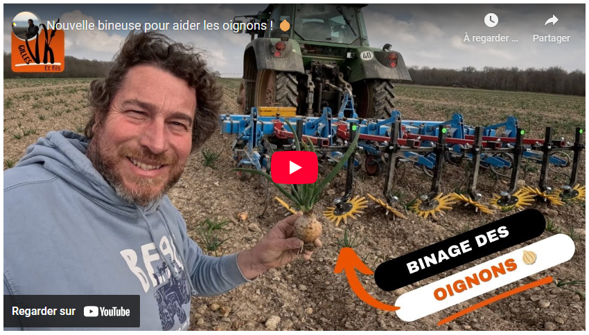 Nouvelle bineuse pour aider les oignons ! 